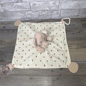 Luxe + Willow Pink White Flowers Dots Elephant Baby Security Blanket Lovey 3836